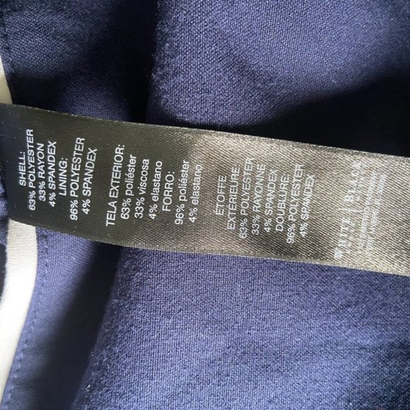 WHBM navy sleeveless dress white trim size 6 - Picture 3 of 3